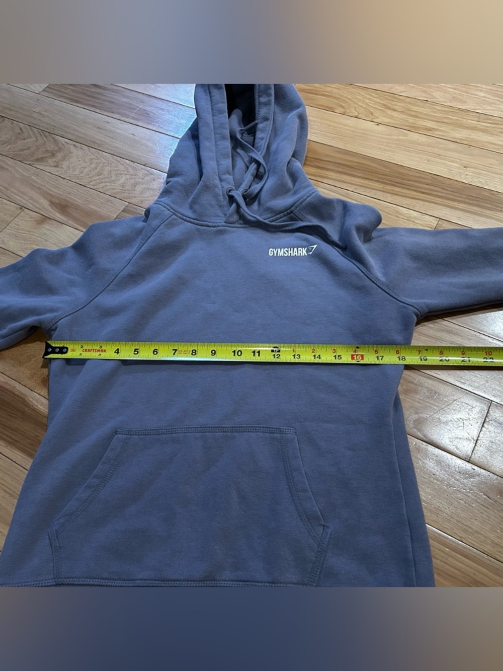 Gymshark Crest Hoodie Sweatshirt in Steel Blue Grey - Women’s Size Small - Picture 7 of 7